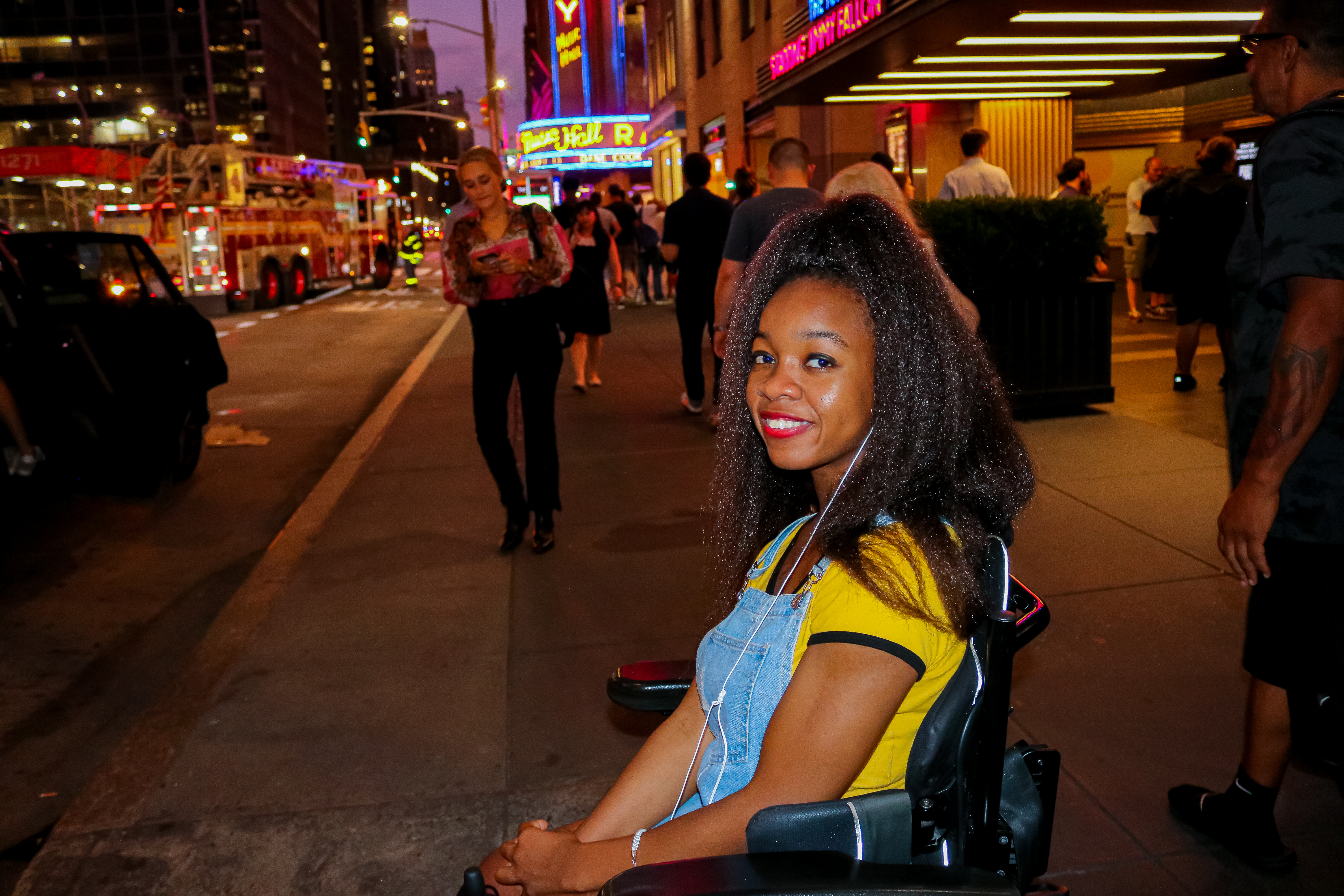 Picture of Rachy in front of The Tonight Show  Starring Jimmy Fallon in Radio City NY. 